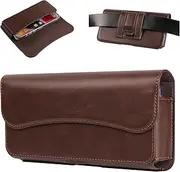Premium Leather Belt Clip Phone Holster Compatible with iPhone 14,13 12 14 Pro,Phone Carry Case Belt Loop with Clip Pouch Compatible with Galaxy S23,S22,S21,S20 5G Compatible with Sony Xperia 10 II,5