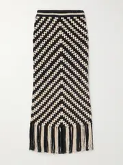 [Zimmermann] Zimmermann - Halliday Fringed Crocheted Cotton Maxi Skirt - Black - 2 2 Black
