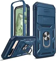 [LeYi] for Pixel-8A Case: Google Pixel 8A Case with Slide Camera Cover, 360 Full Body Military-Grade Phone Case with Kickstand for Google Pixel 8A, Blue