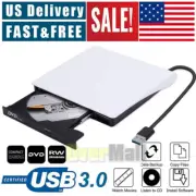 2024 Ultra-Slim External USB 3.0 CD DVD Drive Burner Reader Player For Laptop PC