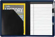 Konper Classic Padfolio/Junior Portfolio Folder Case, Business A5 Binder Organizer Notepad for Men Women, 5 x 8 Writing Pad Included,Navy Blue