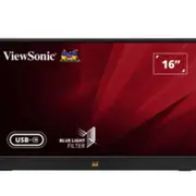 ViewSonic 16' IPS VA1655 FHD USB-C, Mini HDMI, Speakers Video Extension, vertical display, 53 degrees tilt, Mac OS