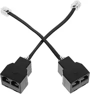 Operitacx 2Pcs Telephone Splitter PC Detachable Lines Adapter for Simultaneous Connection of Phones Modems Reliable Core Interface for Home Office Use