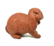 Rabbit Lop Eared Brown Realistic Small Toy Model Plastic Replica 1.5" F1668