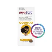 Bravecto Yellow Flea & Tick Chew Treatment 2-4.5kg for Dogs 1pk