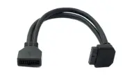 SYSTEM-S USB 3.0 Cable 25 CM 19 Pin Plug For 20 Pin Jack Motherboard Up
