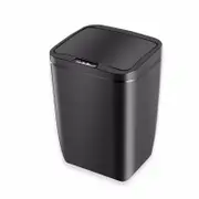 12L Intelligent Trash Can Automatic Sensor Dustbin Smart Sensor Electric Waste Bins PP Plastic Home Eco-Friendly Dustbin - Black
