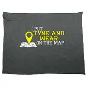 Put On The Map Tyne Wear - Funny Novelty Soft Sport Microfiber Towel