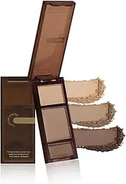Aaiffey Eyebrow Powder Palette,3-color eyebrow palette Nature Eye Brow Powder to Enhance & Filler Brows Contour Eyebrow Neutral Eye Makeup 102# Warm Coffee
