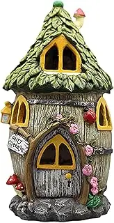 Solar Fairy House | Treehouse Solar Light | Backyard Halloween Decoration, Outdoor Statues, Outdoor Gifts, Lawn Ornaments for Home and Outdoor Decor
