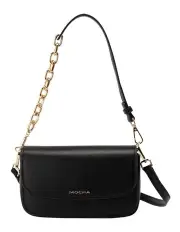 [Mocha] Donnette Half-Chain Bag Black