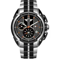 在飛比找Yahoo奇摩購物中心優惠-MINI Swiss Watches 熱血剽悍三眼計時腕錶-