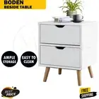 Artiss Bedside Table Drawers Side Nightstand Storage Cabinet White Shelf Tables