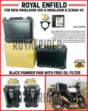 ROYAL ENFIELD - BLACK PANNIER PAIR For New Himalayan 450 & Himalayan & Scram 411 (for: Royal Enfield)