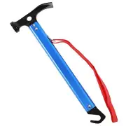 Aluminum Camping Hammer with Hook 12" Lightweight Multi-Functional Tent Stake...
