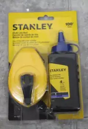 NEW Stanley 100' Chalk Line Reel & Chalk Set. Reel, Chalk and Line Level 47-422