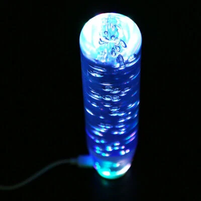 1xBlue LED Light RGB Shift Knob Stick Crystal Bubble Gear Shifter Universal 10cm (for: Nissan)