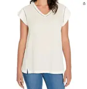 Buffalo David Bitton Ladies' Short Sleeve V-Neck Top [M]