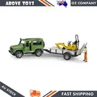 1:16 Land Rover Defender With 1 Axle Trailer JCB Micro Excavator Toy Model Gift