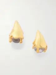 [Bottega Veneta] Bottega Veneta - Gold-tone Quartz Earrings - One size One size Gold