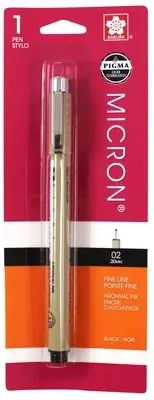 6 Pack Sakura Pigma Micron Pen 02 .3mm-Black 30281