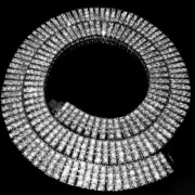 Hip Hop Style Silver PT Icy 4 Row Cubic Zirconia 15mm 30" Pharaoh Chain Necklace