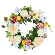 Silk Peony & Hydrangea Wreath - 24" Artificial Floral Decor for Home & Events