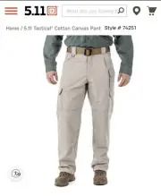 New 5.11 TACTICAL SERIES Taclite Pro Teflon CARGO PANTS MENS 44X34 Beige tan