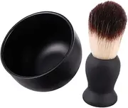 Healeved Men's Hair Beard Brush Set 2 Piece Shaving Brush Set with Soap Bowl for Facial Cleansing Present