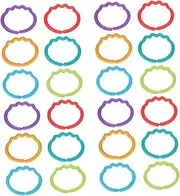 JOINPAYA 24pcs Finger Connecting Ring Newborn Toys Link Rings Newborn Crib Toys Hanging Stroller Ring Bed Ring Calming Toys Stroller Rings Connecting Ring Toy Toy Plastic