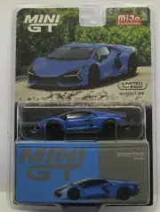MINI GT 1/64 DIECAST LAMBORGHINI REVUELTO BLUE MIJO TOYS EXC. #748
