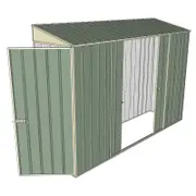 Build-a-Shed 0.8 x 3 x 2m Hinged Door Tunnel Shed With Double Sliding Side Doors - Green