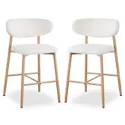 Audrey Boucle Upholstered Barstool (Set of 2) - Cream white