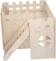 1 Set Solid Wood Shelter Hamster Climbing Platform Dog Kennels Hamster Hutch Rats Dog Kennel Pet Rat Cage Small Pets House Hut Rabbit Guinea Pig Hideout Hutch Cage Wood