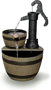 Takasho Water Feature Pump n Barrels Watering Fountain with Light