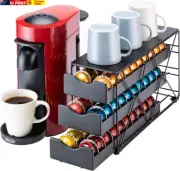 Nespresso Vertuo Pod Holder Drawer 3 Tier Coffee Pod Holder with 60 Pods