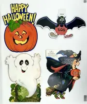 Vintage 80’s Hallmark / Amscan Die Cut HALLOWEEN Cardboard Decorations Lot! NEW!