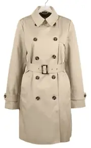 Barbour Women's Short Greta Showerproof Trench Coat Jacket Size UK 18 / US 14
