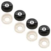 4 Black Custom License Plate Frame Screw Snap Caps Covers Eight Ball