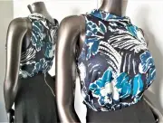 NWT-SANCTUARY BLOOMSBURY TEAL BLACK LARA PRINT FLORAL ZIP BLOUSE SHELL XS MSP$80