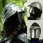 18GA SCA LARP Medieval Knight Tournament Close Steel Helmet Replica Item Décor