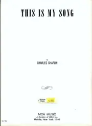 CHARLES CHAPLIN THIS IS MY SONG SHEET MUSIC PIANO/VOCAL EXTREMELY RARE 1967 NEW