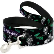 DC Comics Pet Leash, Dog Leash, Joker Die Laughing Haha Black Purple Green, 6...