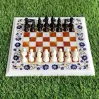 White Marble Chess Set Top, Carnelian Stone Chess Set, Home Decor