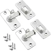 AIMALL 2PCS 90 Degree Right Angle Sliding Door Latch Stainless Steel Safety Lock with Drill-Free Option for Bedroom Kitchen Cabinet Window Anti-Theft Security Use