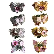 Butterfly Rings Adjustable Fashion Flower Opening Rings Alloy Texture for Daily
