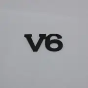 1x Black Matte V6 Metal Decal Emblem Badge Sticker Edition Turbo Car Performance (for: Peugeot)