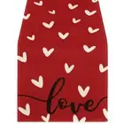 Red Love Valentine's Day Table Runner, Seasonal Anniversary Kitchen Dining6402