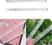 2 Pcs Acrylic Transparent Rolling Pin Brick Texture Embossing Bar Polymer Clay T