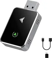 Wireless CarPlay Adapter for iPhone,2025 Upgraded,Plug&Play Easy Setup Apple Carplay Adapter UK Convert Wired to Wireless Apple CarPlay Dongle iOS 12+ & 800+ Cars, USB-C Adapters Included (Silver)